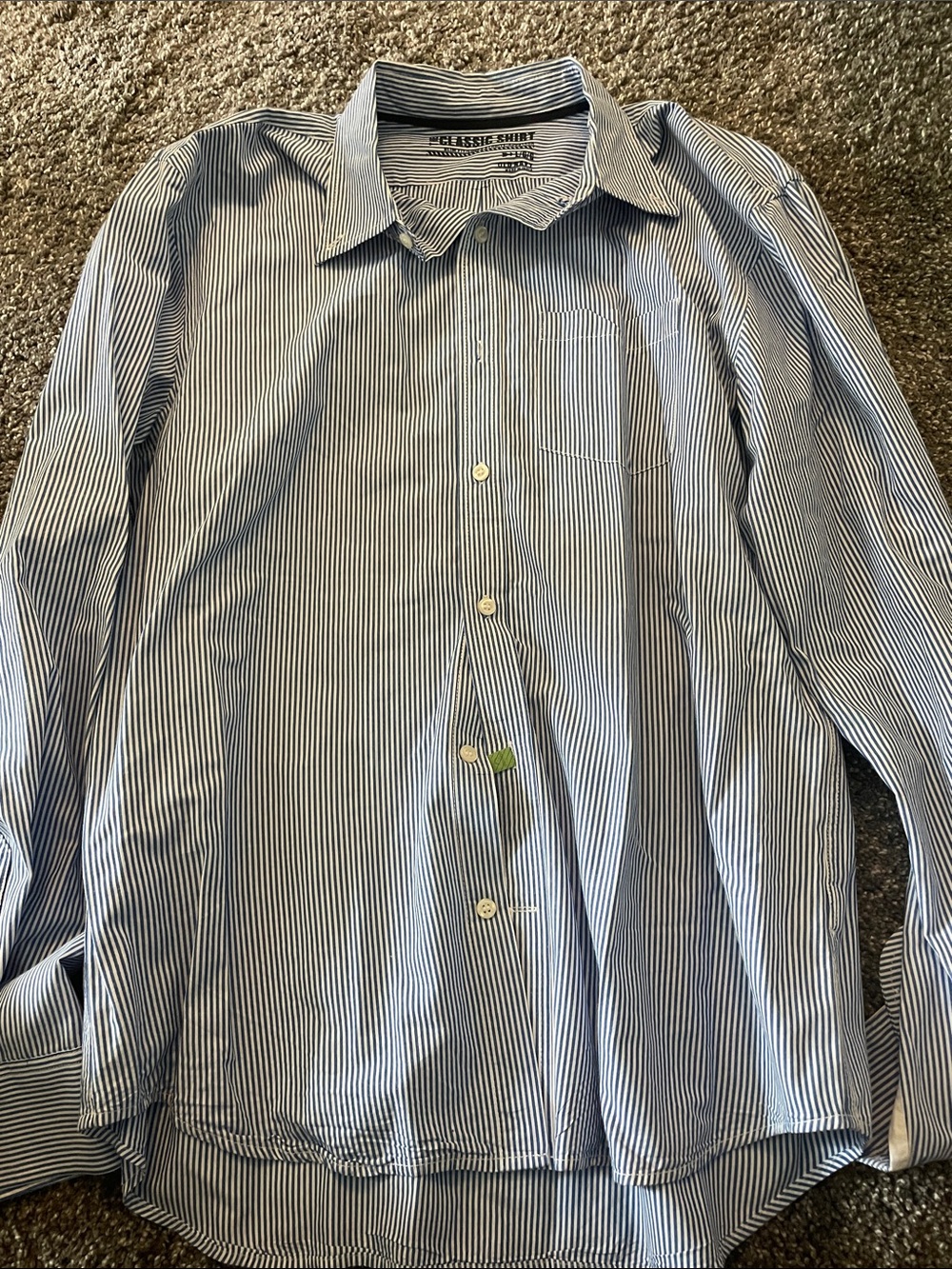 Classic Blue and White Pinstripe Dress Shirt